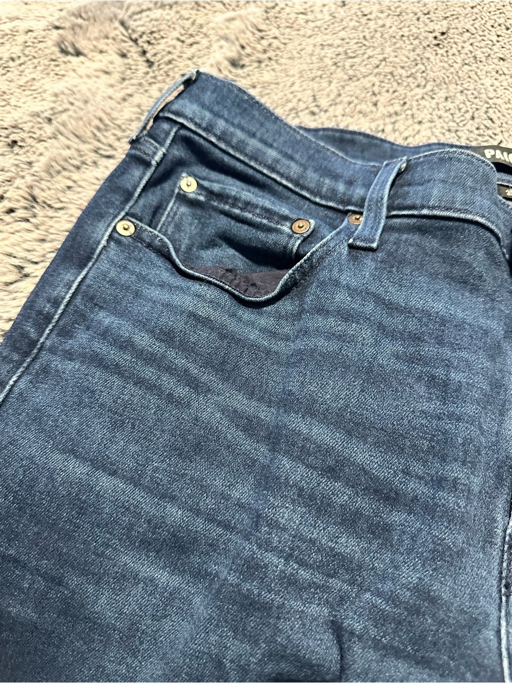 PAIGE Lennox Slim Straight Dark Wash Stretch Jeans Men’s 33x27 - Picture 4 of 11